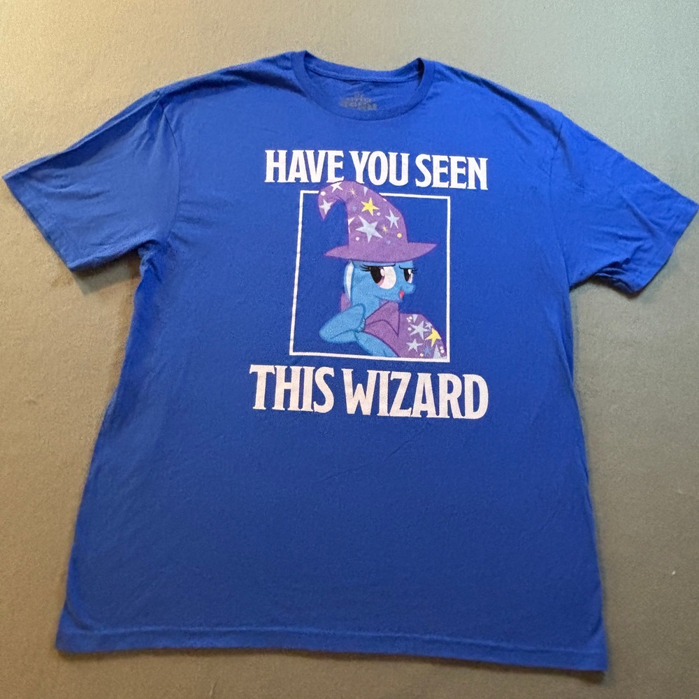 My Little Pony Trixie Lulamoon Graphic Tee Mens XL Blue Wizard Brony NWOT